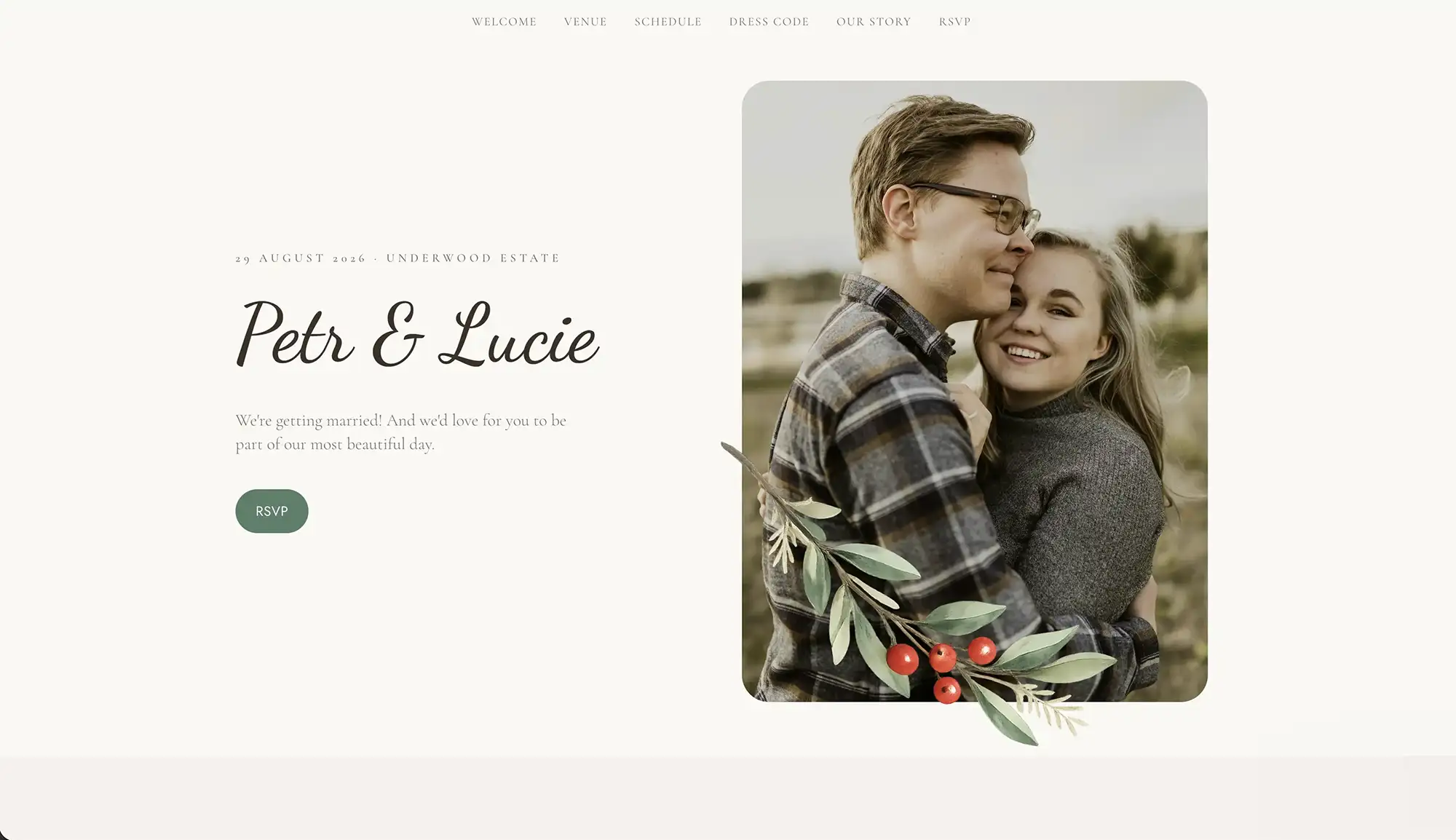 Wedding booking system built with Macaly AI Builder